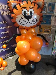 bespoke balloons for all occasions or events - tiger themed balloons